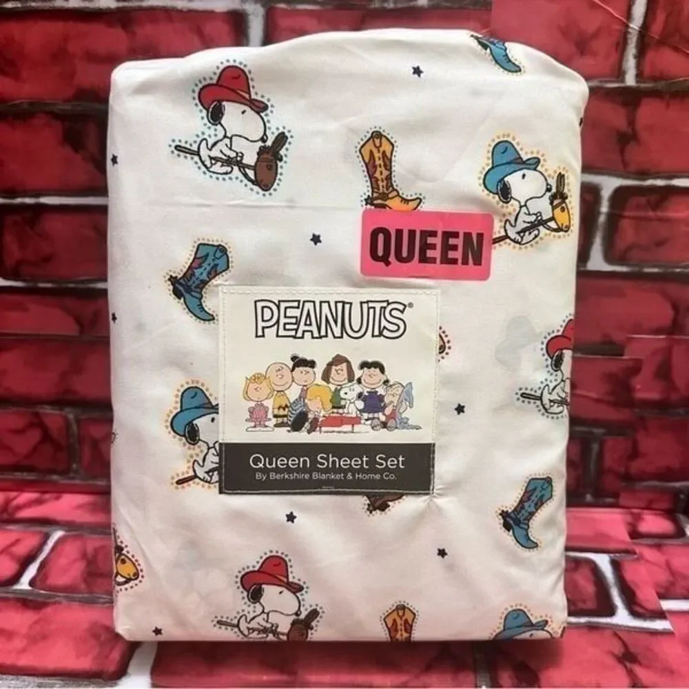 Peanuts Snoopy Cowboy QUEEN sheets